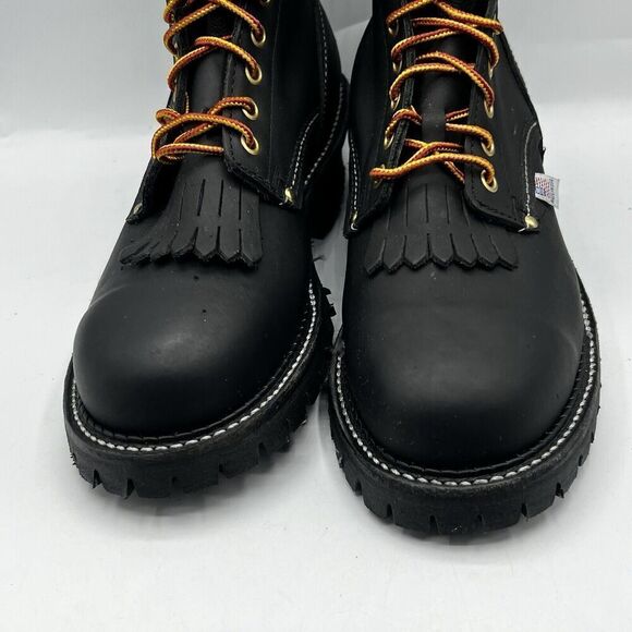 Carolina 9" Maple Steel Toe Work Boot Black Leather Mens Size 8.5 D Made in Usa - Picture 3 of 14